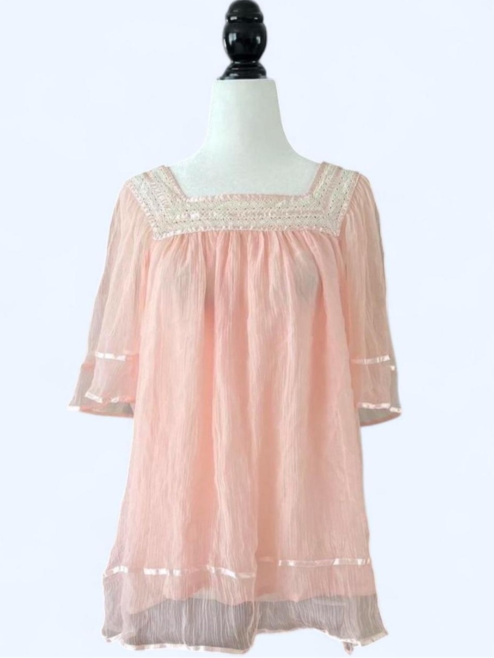 Vintage Pink Babydoll Top Coquette Ruffle Fairycore Sabrina Carpenter S